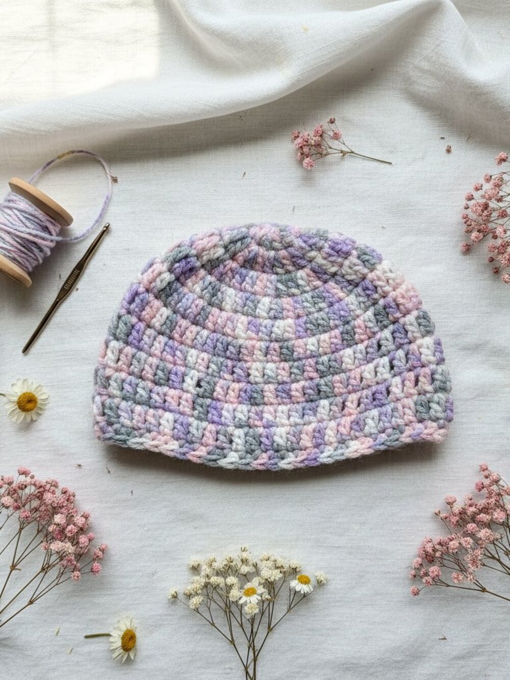 Lavender Haze Baby Hat | Crochet Newborn Beanie Keepsake | Baby Shower Gift